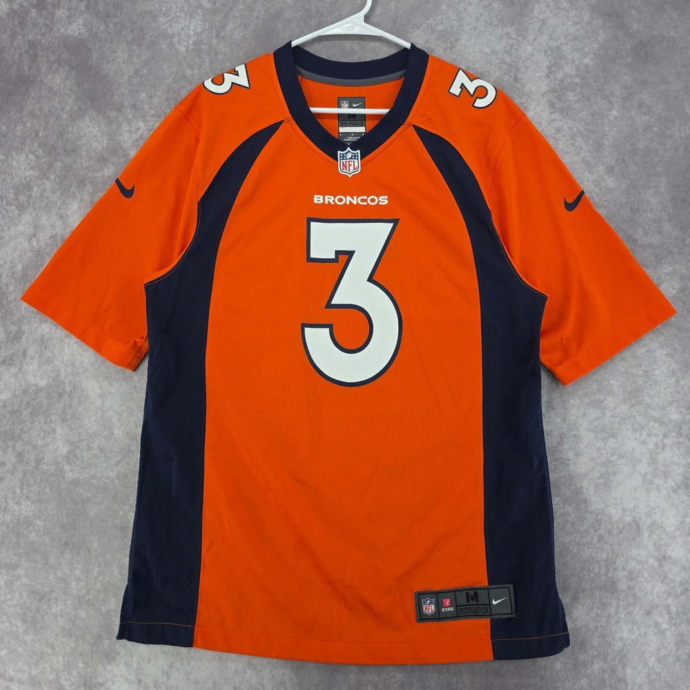 Nike Denver Broncos Drew Lock 3 NFL On Field Jersey Orange Mens Medium